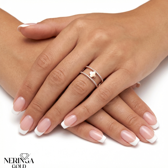 Rose gold women's ring #65149