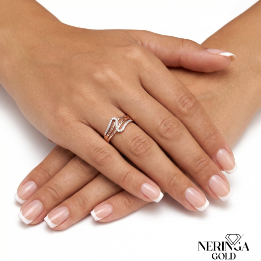 Rose gold women's ring #65200