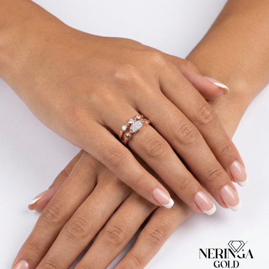 Rose gold women's ring #65238