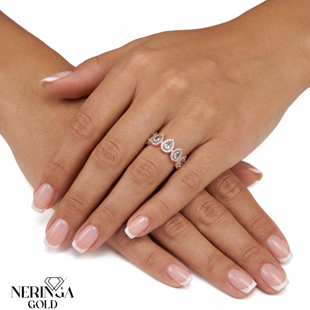 Rose gold women's ring #65228