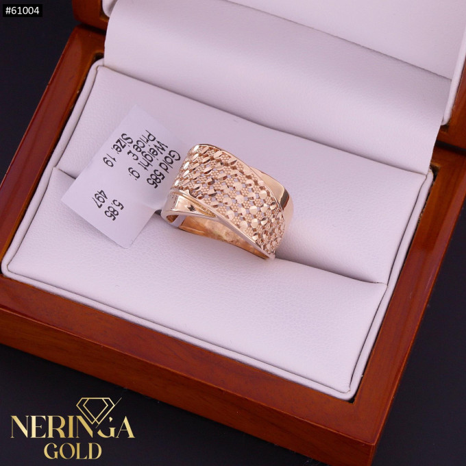 Rose gold women's ring #61004