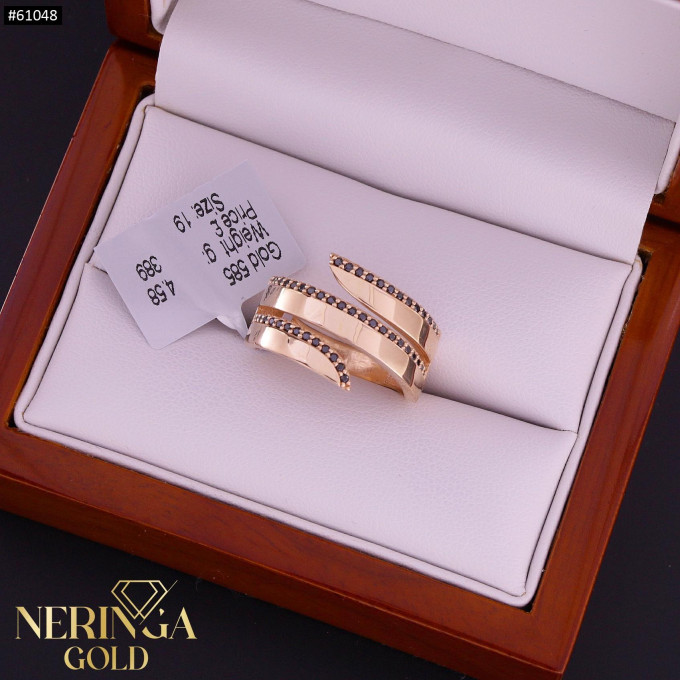 Rose gold women's ring #61048