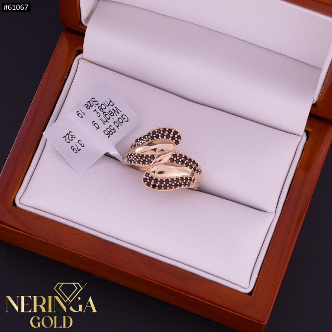 Rose gold women's ring #61067