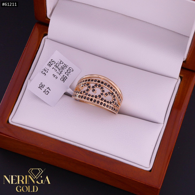 Rose gold women's ring #61211