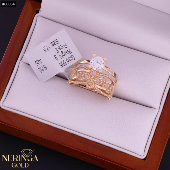 Rose gold women's ring #60034
