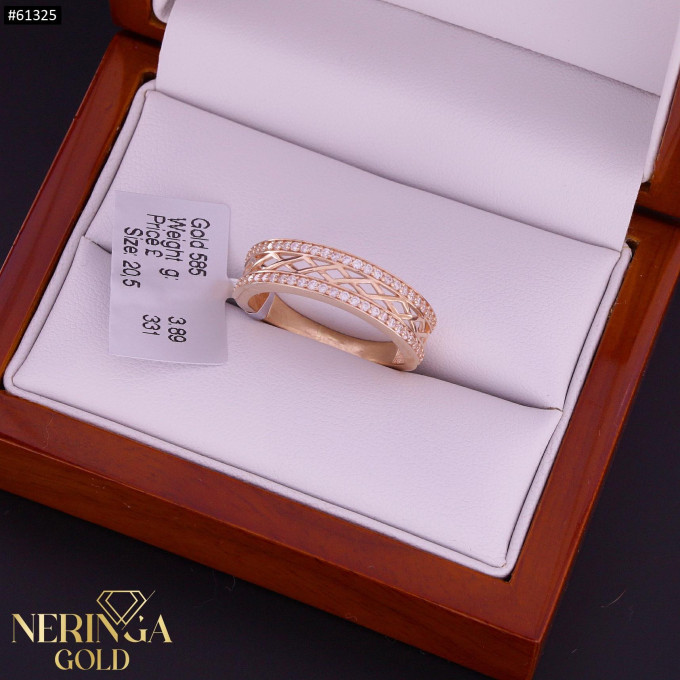 Rose gold women's ring #61325