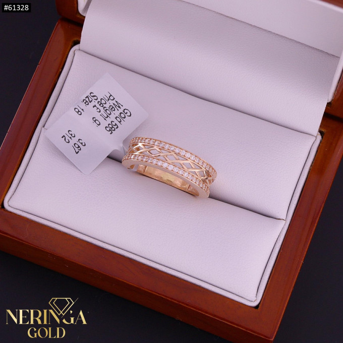 Rose gold women's ring #61328