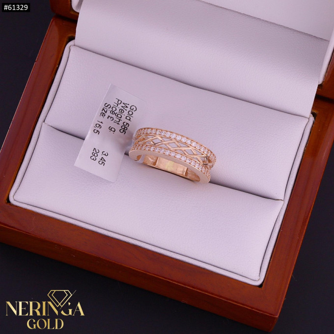 Rose gold women's ring #61329