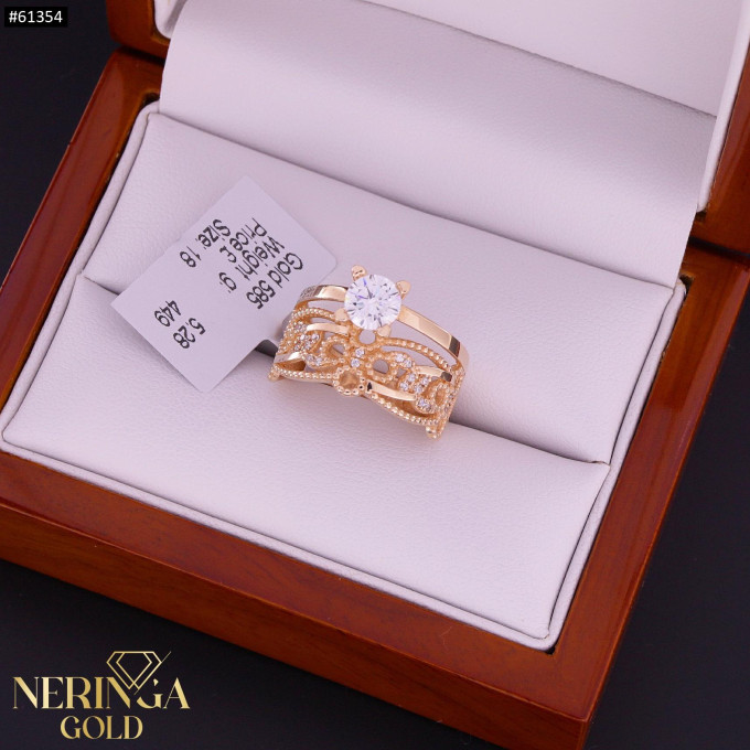 Rose gold women's ring #61354