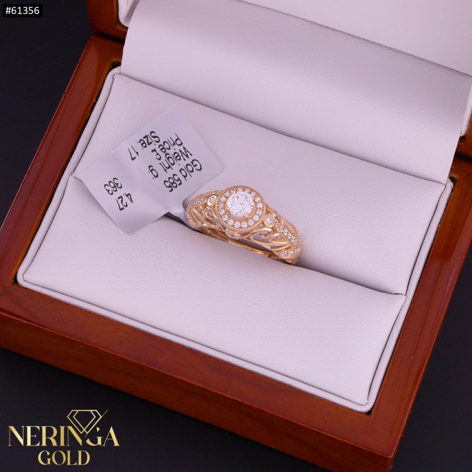 Rose gold women's ring #61356