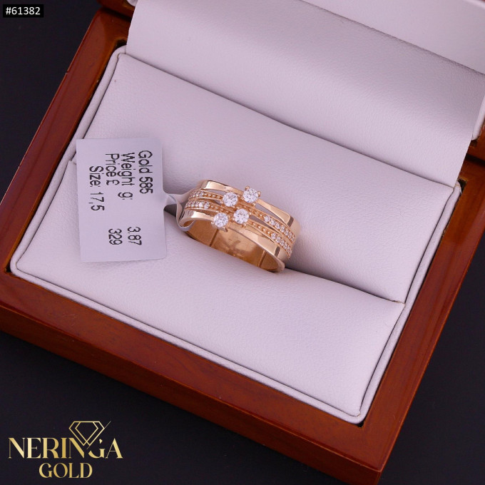 Rose gold women's ring #61382