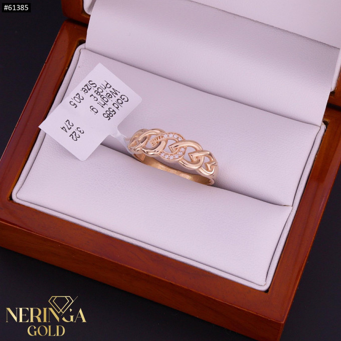 Rose gold women's ring #61385