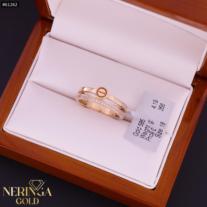 Rose gold women's ring #61262