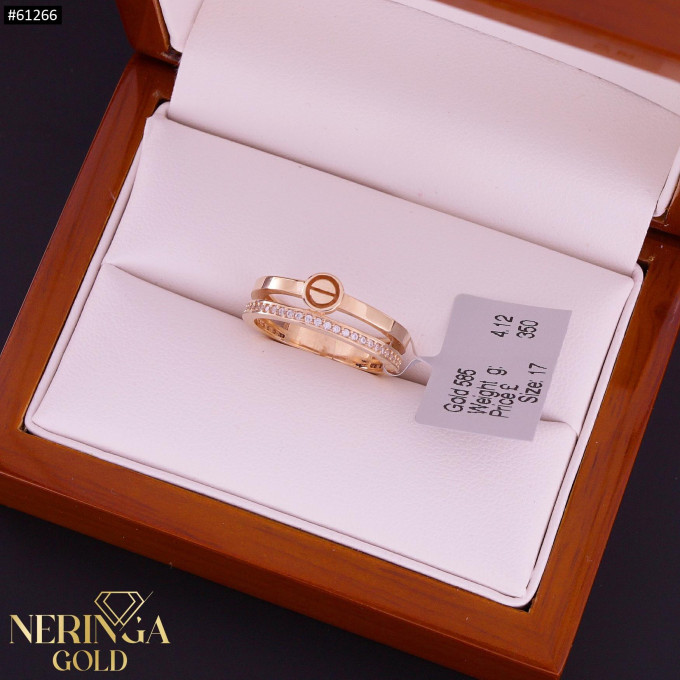 Rose gold women's ring #61266