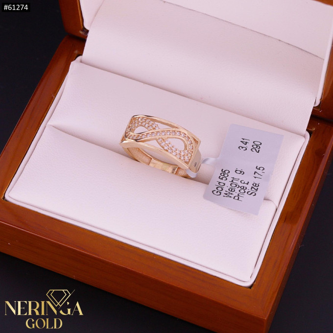 Rose gold women's ring #61274