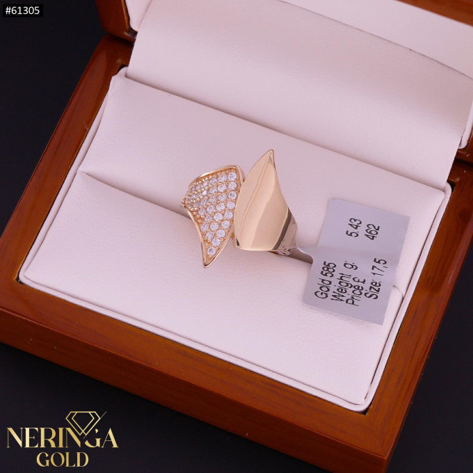 Rose gold women's ring #61305