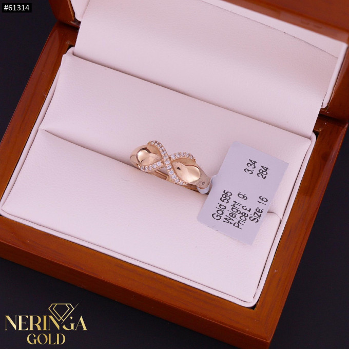 Rose gold women's ring #61314