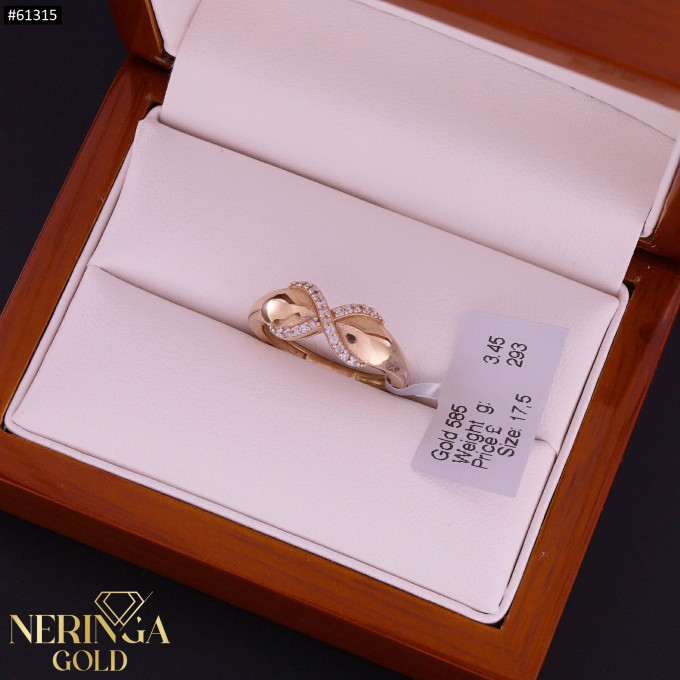 Rose gold women's ring #61315