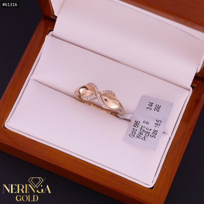 Rose gold women's ring #61316