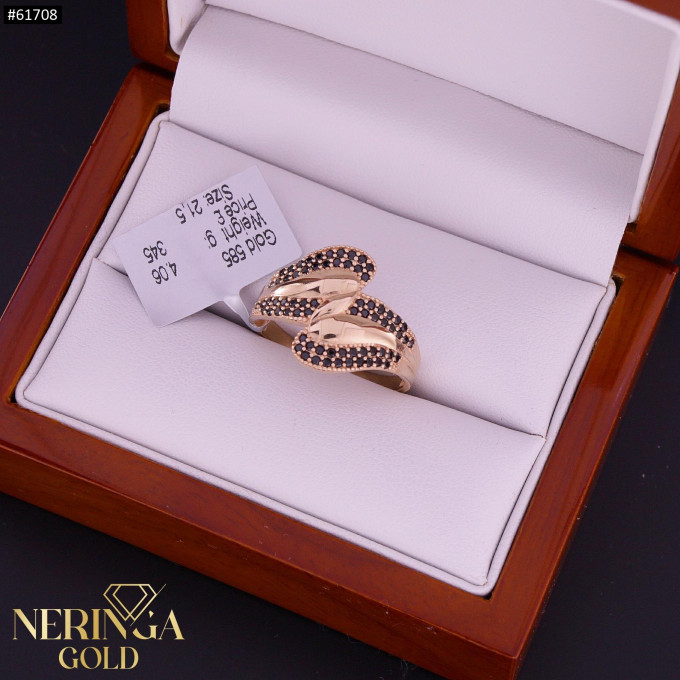 Rose gold women's ring #61708