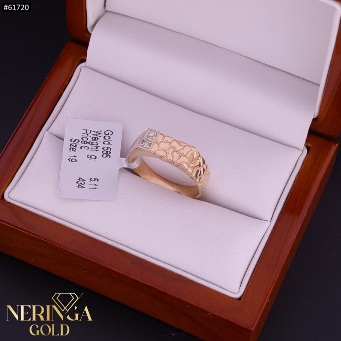 White rose gold men ring #61720