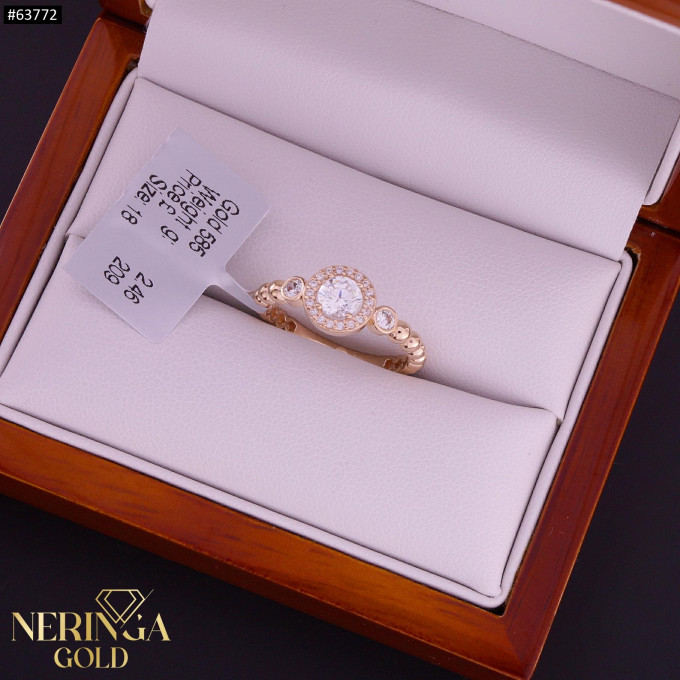 Rose gold women's ring #63772