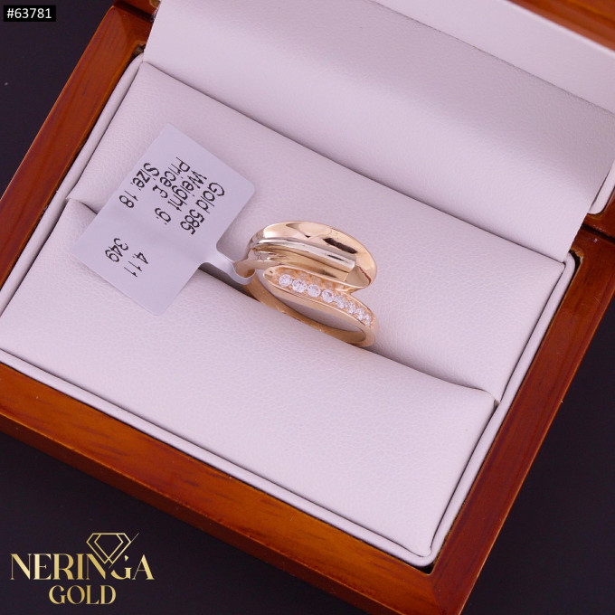 White rose gold women's ring #63781