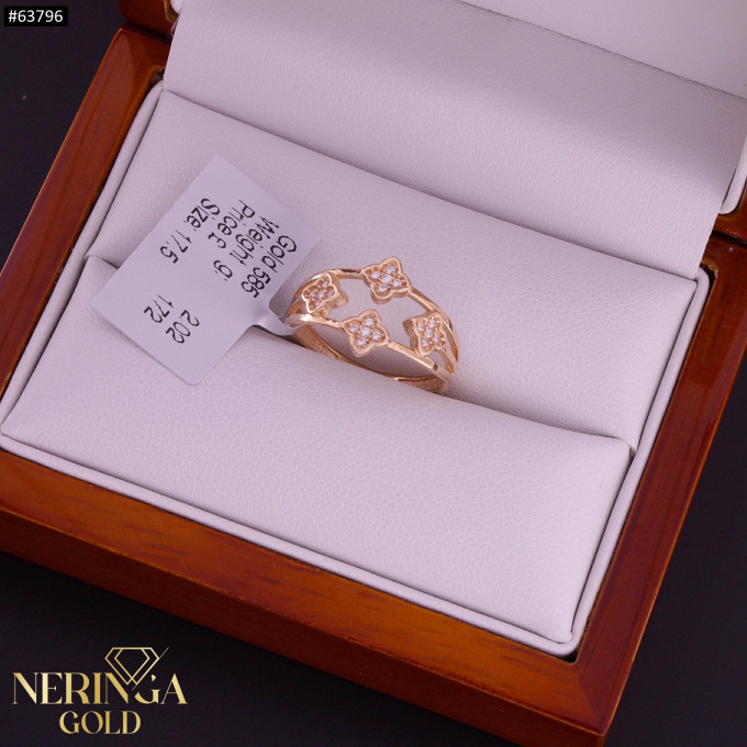 Rose gold women's ring #63796