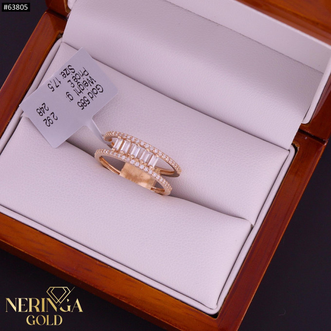 Rose gold women's ring #63805