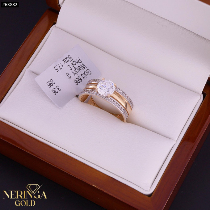 Rose gold women's ring #63882