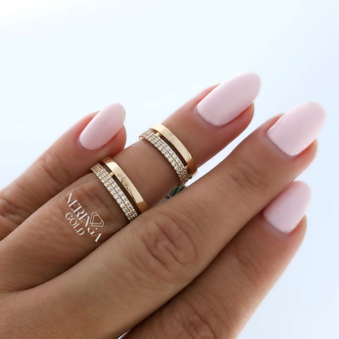 Rose gold women's ring #63864