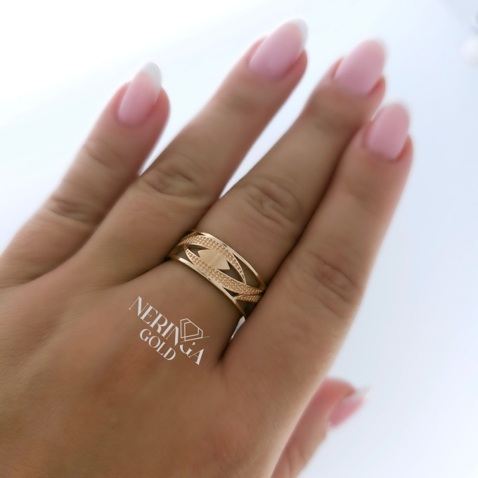 Rose gold women's ring #63092