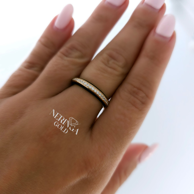 Rose gold women's ring #64110