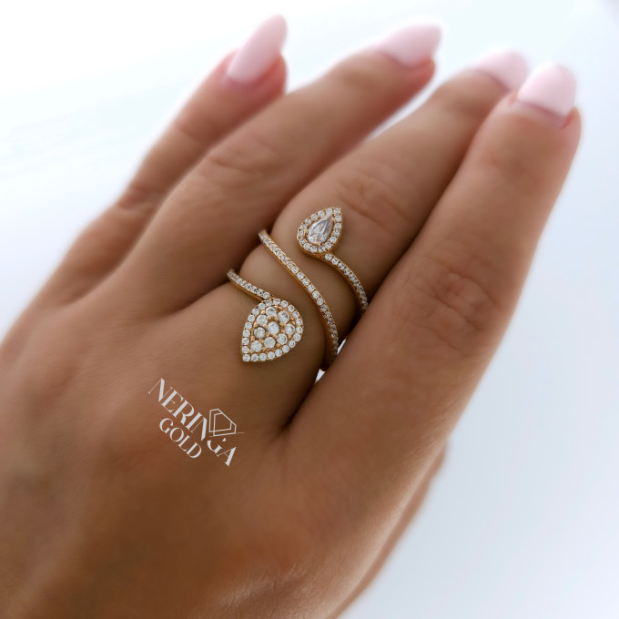 Rose gold women's ring #64114