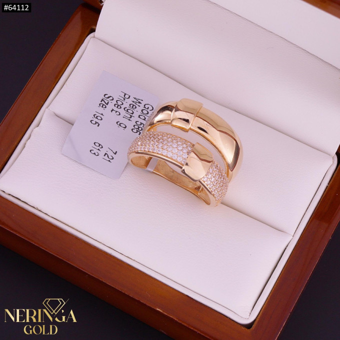 Rose gold women's ring #64112