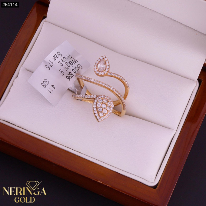 Rose gold women's ring #64114
