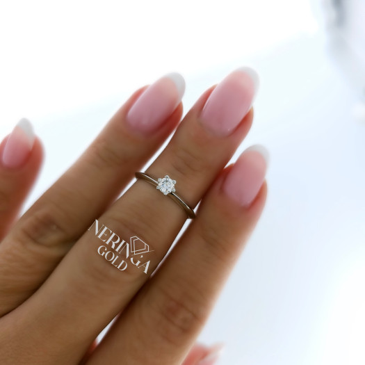 White gold women's ring #64204