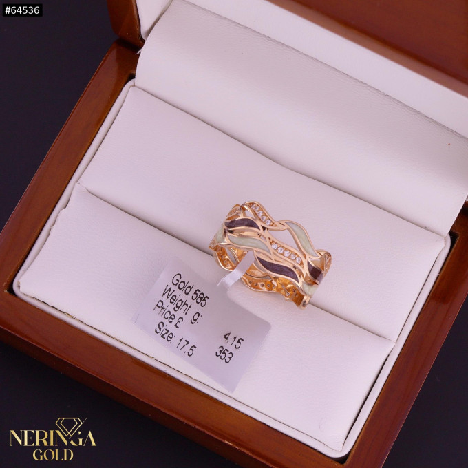 Rose gold women's ring #64536