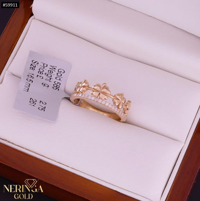 Rose gold women's ring #59911