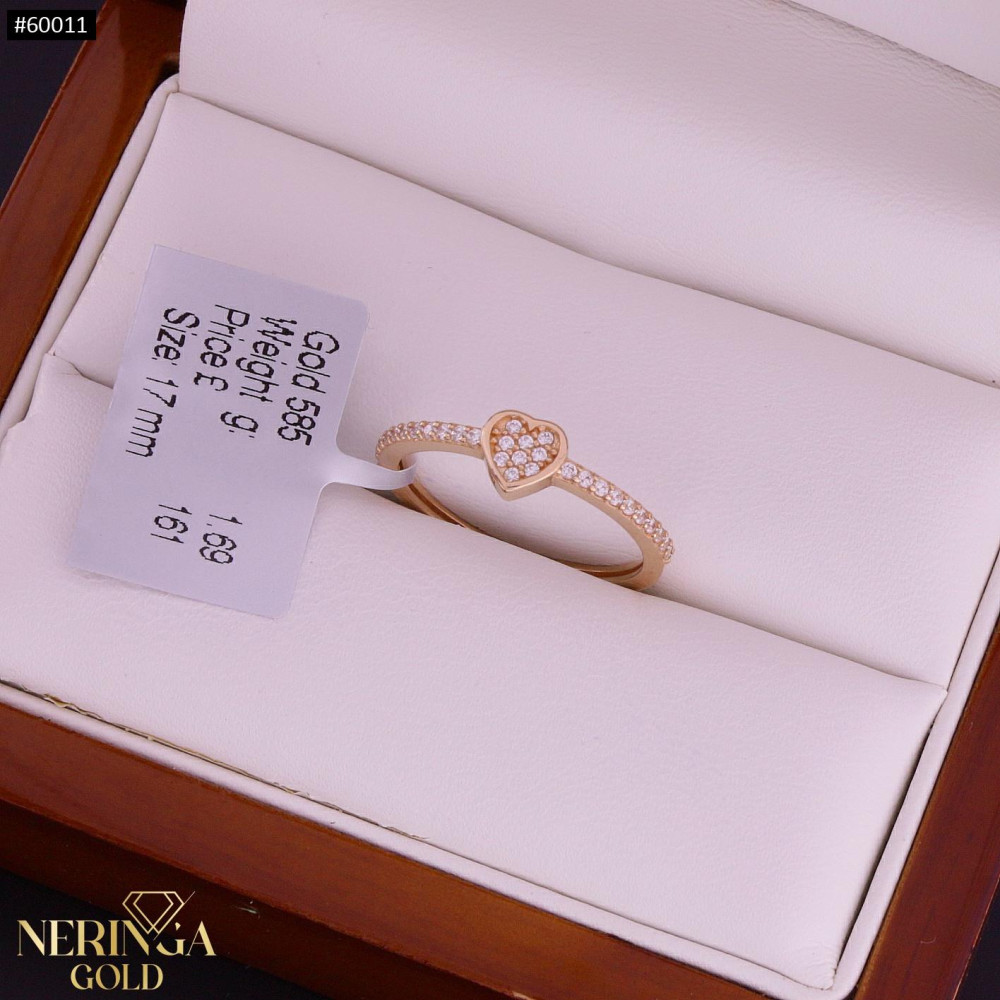 Rose gold women's ring #60011