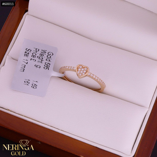 Rose gold women's ring #60011