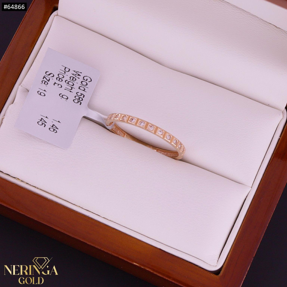 Rose gold women's ring #64866