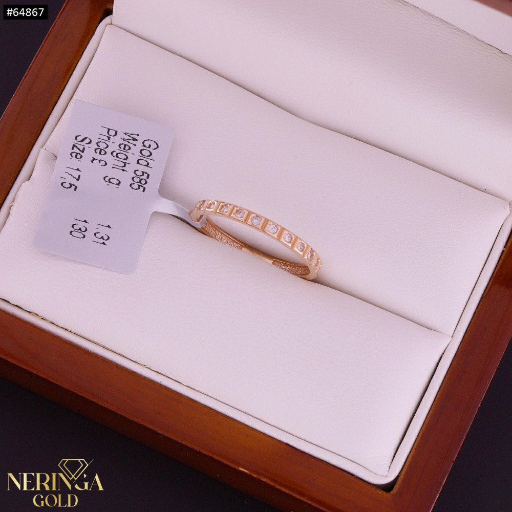 Rose gold women's ring #64867