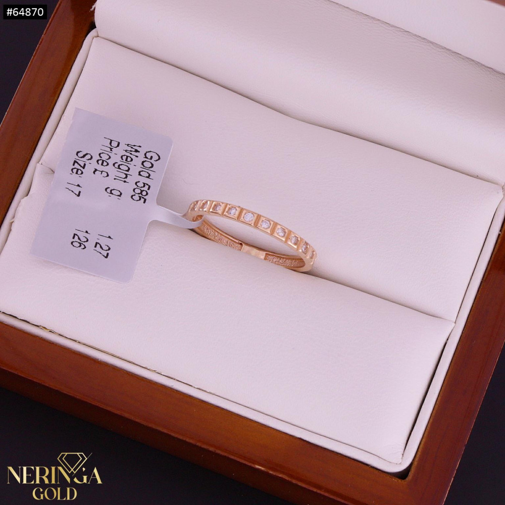 Rose gold women's ring #64870