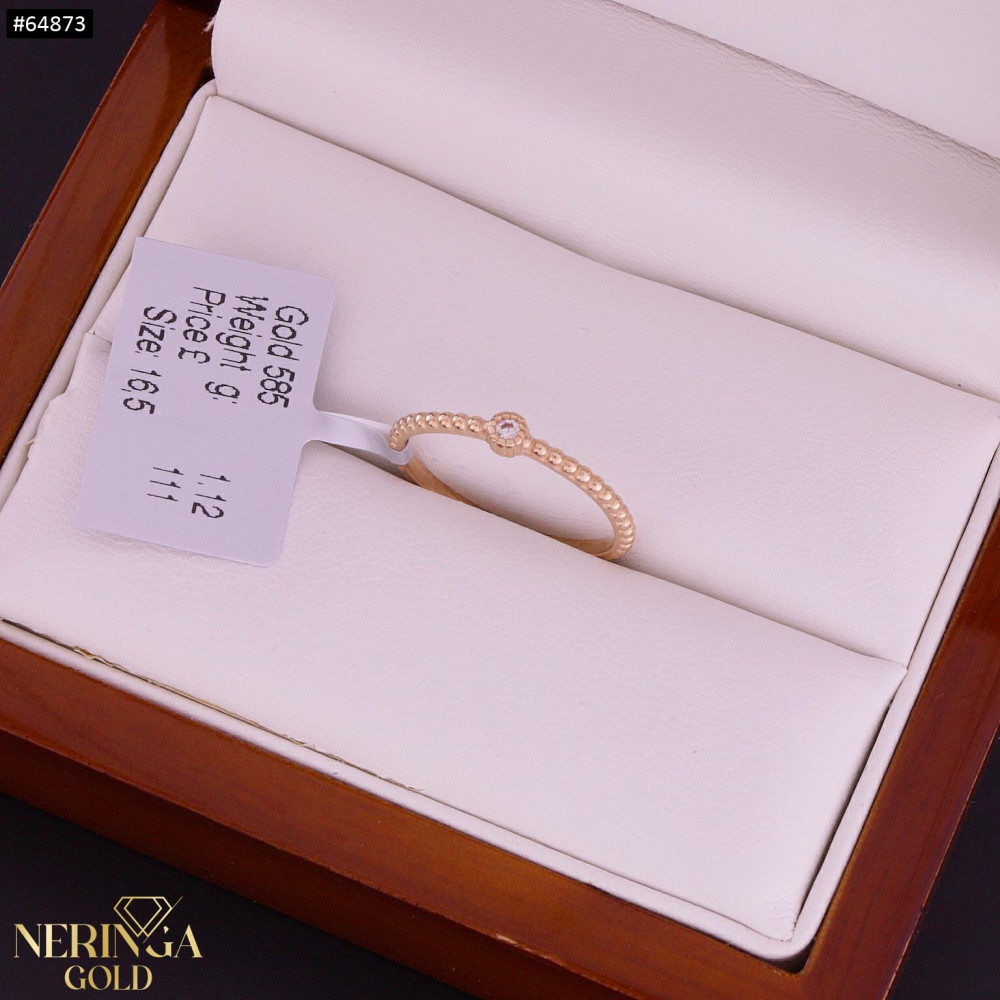 Rose gold women's ring #64873