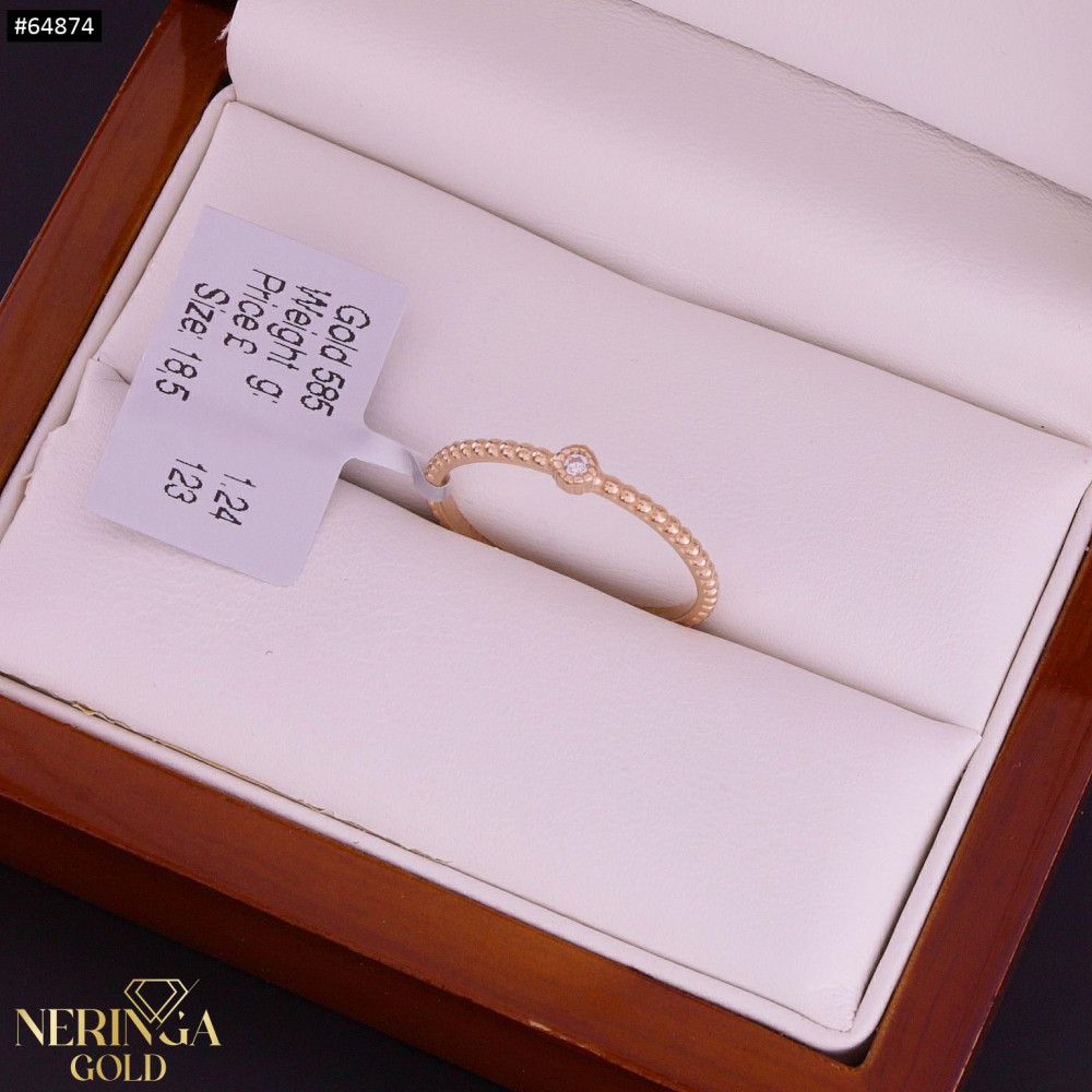 Rose gold women's ring #64874