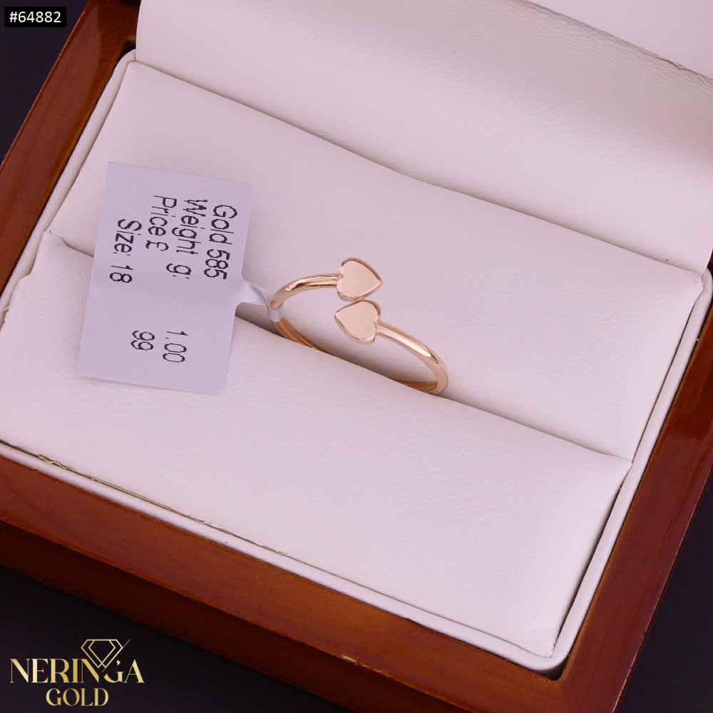 Rose gold women's ring #64882