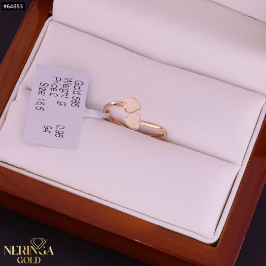 Rose gold women's ring #64883
