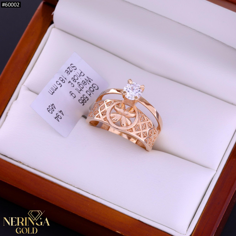 Rose gold women's ring #60002