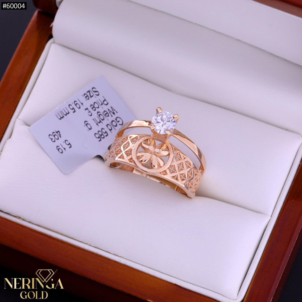 Rose gold women's ring #60004